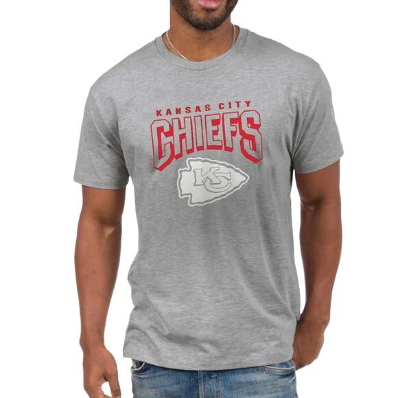 Junk Food x NFL KC Chiefs Bold Logo T-Shirt Sz XXXL Unisex New Grey Graphic Tee - Picture 1 of 8
